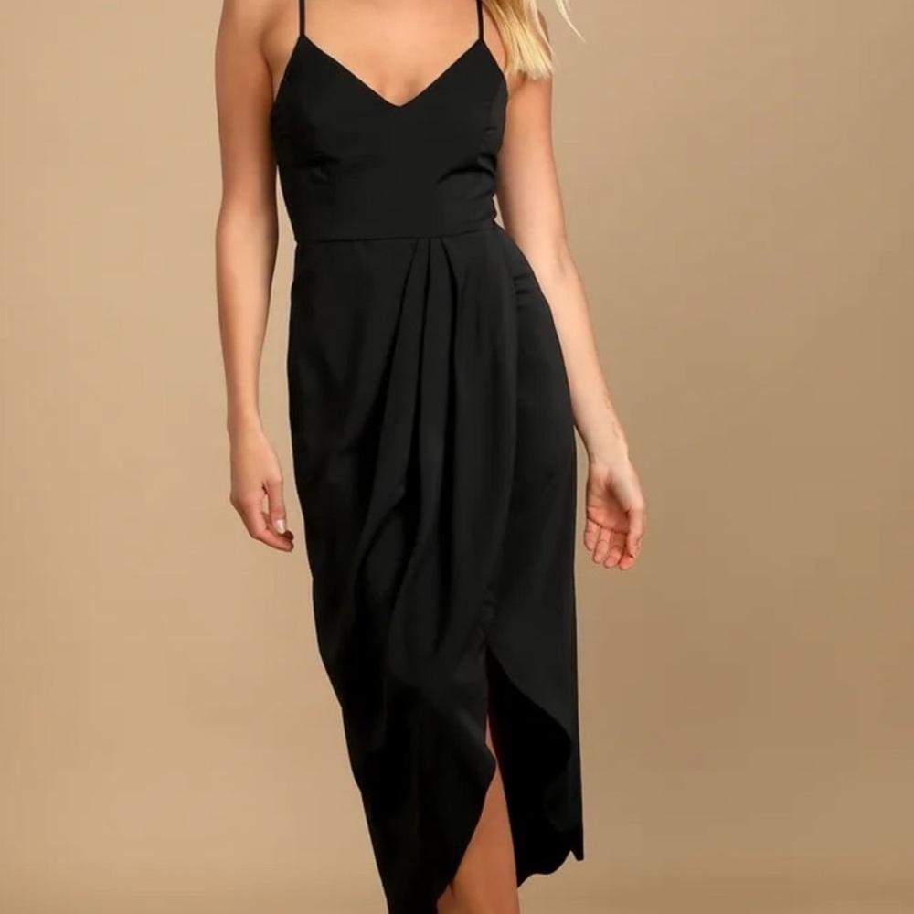 Lulus Black MIDI large dress